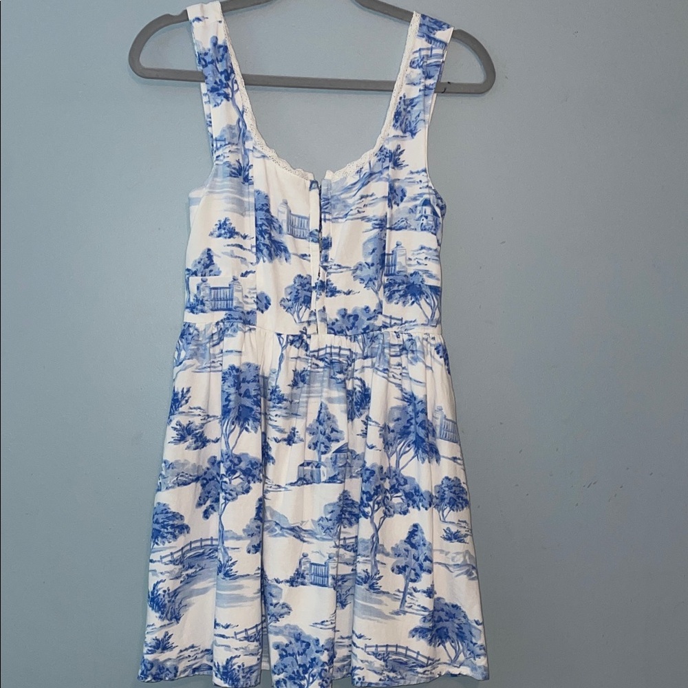 Japna Blue and White Sleeveless Dress SZ Small